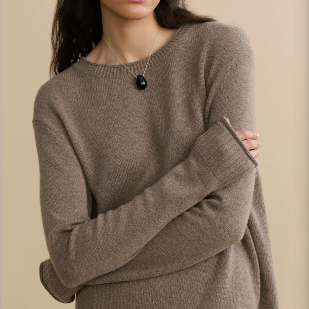 Women's Taupe Crewneck Sweater